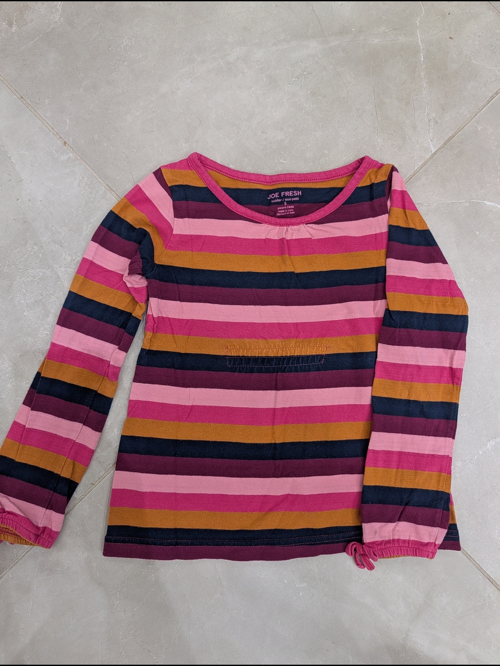5/$20 Joe Fresh Striped Long Sleeve Shirt – Girls Size 5